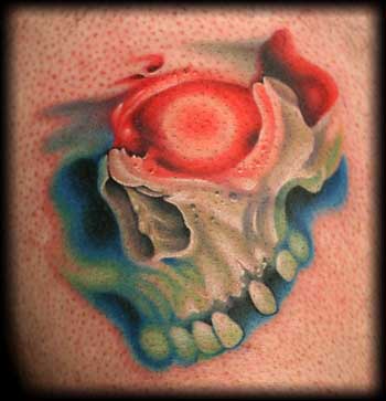 Looking for unique  Tattoos? red eyed skull